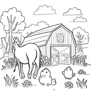 Ayrintili Ahir Ve Hayvanlar Boyama Sayfasi 131899-64532