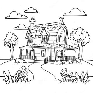 Bahceli Sirin Ciftlik Evi Boyama Sayfasi 131900 64534