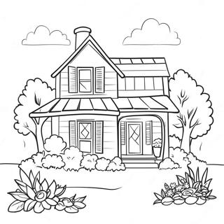 Bahceli Sirin Ciftlik Evi Boyama Sayfasi 131900 64535