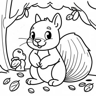 Dostca Sincap Mese Palamudu Topluyor Boyama Sayfasi 133134 65499