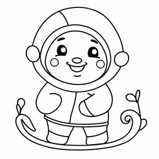 Sevimli Eskimo Ile Kizak Boyama Sayfasi 133416-65720