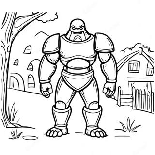 Demir Golem Minecraft Boyama Sayfaları