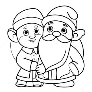 Santa Ve Elf Boyama Sayfasi 133956-66122