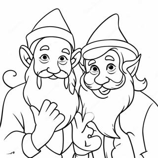 Santa Ve Elf Boyama Sayfasi 133956-66124