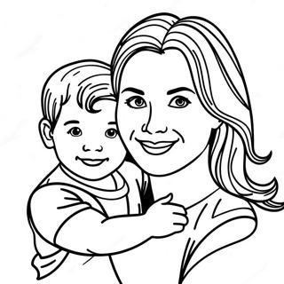 Anne Ve Oğul Boyama Sayfaları