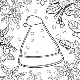 Noel Şapkası Boyama Sayfaları