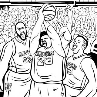 Denver Nuggets Oyunculari Aksiyon Halinde Boyama Sayfasi 134418 66493
