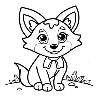 Kelebek Ile Oynayan Sevimli Tilki Boyama Sayfasi 136568 68171