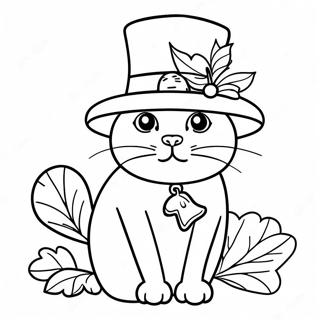 Sukran Gunu Kedisi Haci Sapkasiyla Boyama Sayfasi 136774-68483