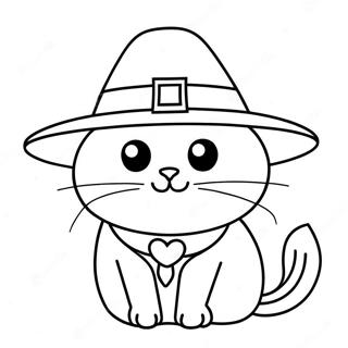 Sukran Gunu Kedisi Haci Sapkasiyla Boyama Sayfasi 136774-68484