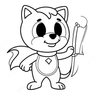 Bluey Super Kahraman Olarak Boyama Sayfasi 1371-1925