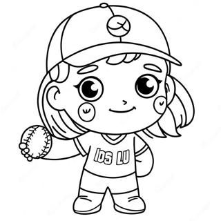 Sevimli Softball Oyuncusu Boyama Sayfasi 137312-68894