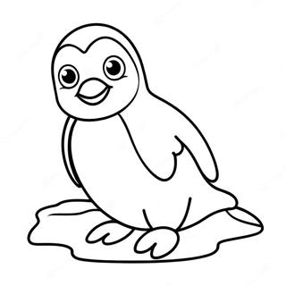 Sevimli Penguen Buzda Boyama Sayfasi 137442-69007