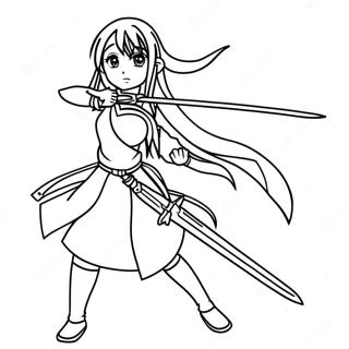 Asuna Kilic Ile Boyama Sayfasi 137927-69377