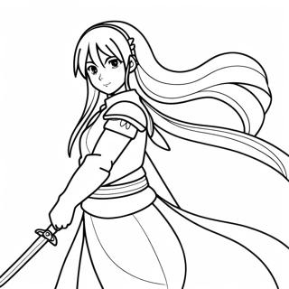 Asuna Kilic Ile Boyama Sayfasi 137927-69379