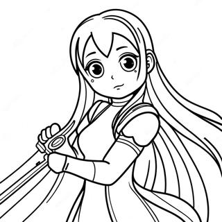 Asuna Kilic Ile Boyama Sayfasi 137927-69380