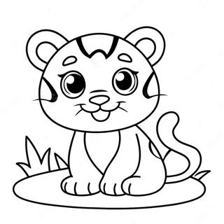 Sevimli Bebek Kaplani Oynarken Boyama Sayfasi 137978-69416