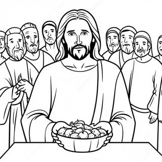 Isanin 5000 Kisiyi Beslemesi Boyama Sayfasi 138747-70022