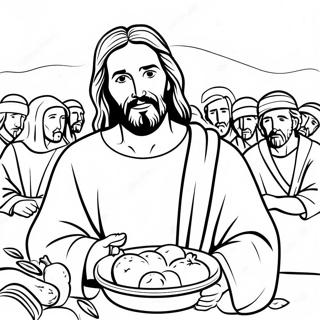 Isanin 5000 Kisiyi Beslemesi Boyama Sayfasi 138747-70024