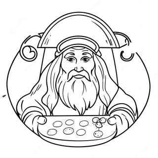 Leonardo Da Vinci Boyama Paleti Boyama Sayfasi 139106-70305