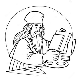 Leonardo Da Vinci Boyama Paleti Boyama Sayfasi 139106-70307