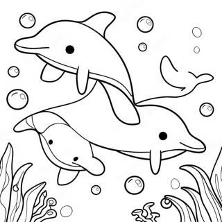 Mutlu Yunus Ailesi Birlikte Yuzuyor Boyama Sayfasi 14530 3173