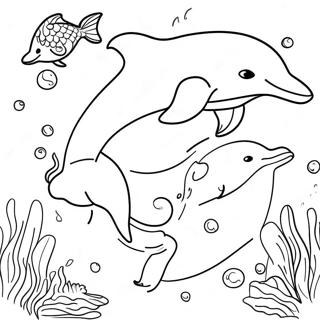 Mutlu Yunus Ailesi Birlikte Yuzuyor Boyama Sayfasi 14530 3174