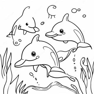 Mutlu Yunus Ailesi Birlikte Yuzuyor Boyama Sayfasi 14530 3175