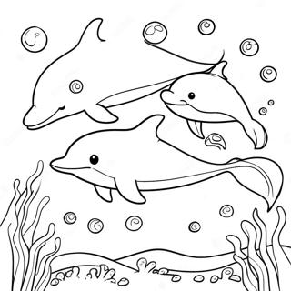 Mutlu Yunus Ailesi Birlikte Yuzuyor Boyama Sayfasi 14530 3176