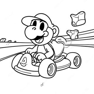 Mario Kart Yoshi Bir Piste Boyama Sayfasi 14623-3202