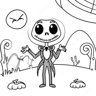 Jack Skellington Korkutucu Ay Isiginda Boyama Sayfasi 15525-3388