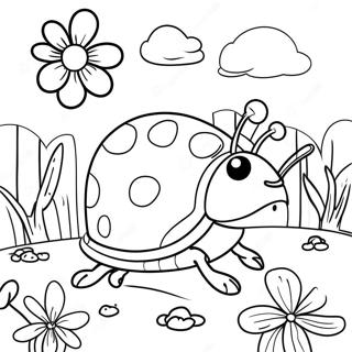 Oyunbaz Ugur Bocegi Bahcede Boyama Sayfasi 15989-3499