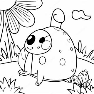 Oyunbaz Ugur Bocegi Bahcede Boyama Sayfasi 15989-3500