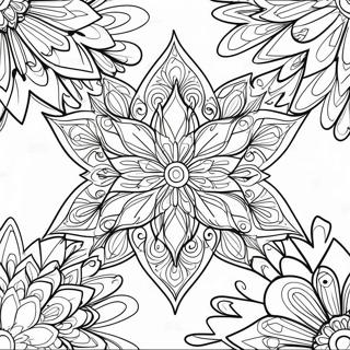 Geometrik Kar Tanesi Boyama Sayfasi 16168-3543