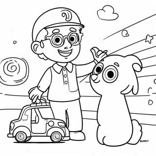 Blippi Arkadaslariyla Oynuyor Boyama Sayfasi 16260-3546