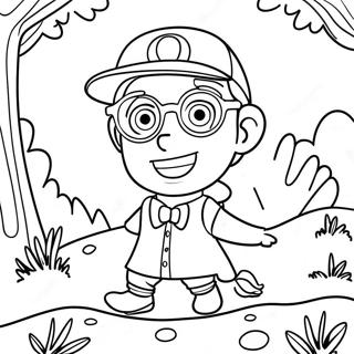 Blippi Dogayi Kesfediyor Boyama Sayfasi 16261 3551