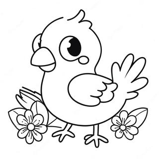 Ciceklerle Renkli Tavuk Boyama Sayfasi 16731-3658