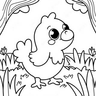 Mutlu Tavuk Cimenlerde Oynuyor Boyama Sayfasi 16732-3661