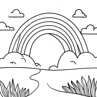 Manzara Uzerinde Parlak Gokkusagi Boyama Sayfasi 1810-1852