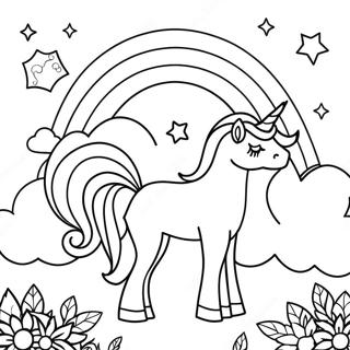 Unicornlarla Buyulu Gokkusagi Boyama Sayfasi 1812-2008