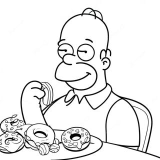 Homer Simpson Donut Yiyor Boyama Sayfasi 19446-4242