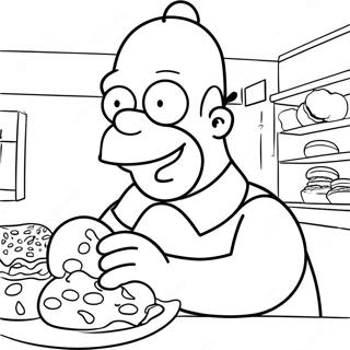 Homer Simpson Donut Yiyor Boyama Sayfasi 19446-4243