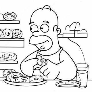 Homer Simpson Donut Yiyor Boyama Sayfasi 19446-4244