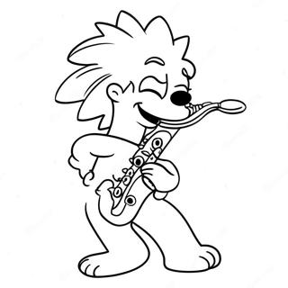 Lisa Simpson Saksafon Caliyor Boyama Sayfasi 19449 4253