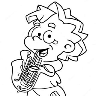 Lisa Simpson Saksafon Caliyor Boyama Sayfasi 19449 4256