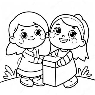 Sevimli Cocuklar Annelerini Sasirtiyor Boyama Sayfasi 20540-4489