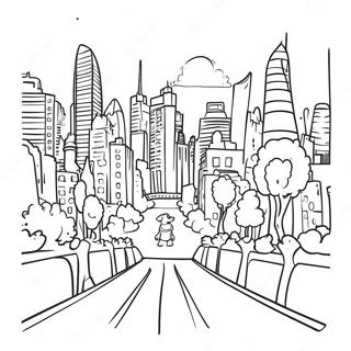 Zootopia Sehir Manzarasi Boyama Sayfasi 20838 4550