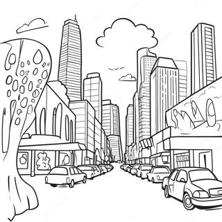 Zootopia Sehir Manzarasi Boyama Sayfasi 20838 4552