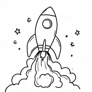 Renkli Roket Uzaya Firlatiliyor Boyama Sayfasi 21193 4623