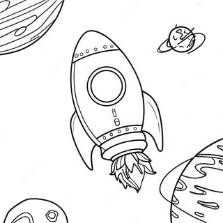 Gezegenin Etrafinda Donen Uzay Roketi Boyama Sayfasi 21197 4638
